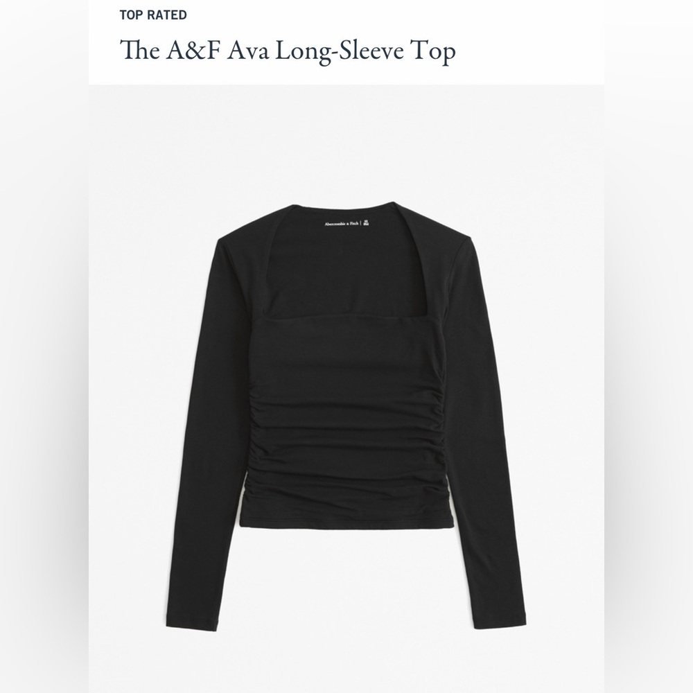 Black  XS Abercrombie The A&F Ava Long Sleeve Top